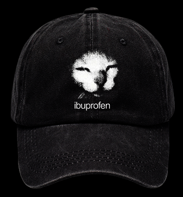 Ibuprofen Cat Vintage Washed 100% Cotton Baseball Hat