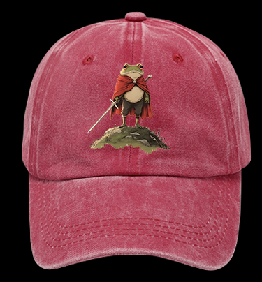 Toas M'Lord Frog Knight Vintage Washed 100% Cotton Baseball Hat