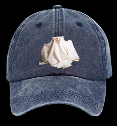 Ghost Cat Vintage Washed 100% Cotton Baseball Hat