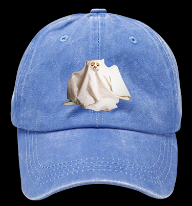 Ghost Cat Vintage Washed 100% Cotton Baseball Hat