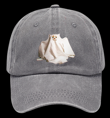 Ghost Cat Vintage Washed 100% Cotton Baseball Hat