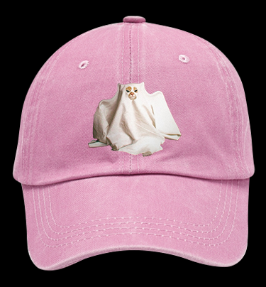 Ghost Cat Vintage Washed 100% Cotton Baseball Hat