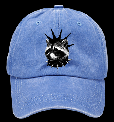 Punk Raccoon Vintage Washed 100% Cotton Baseball Hat