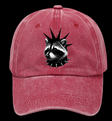 Punk Raccoon Vintage Washed 100% Cotton Baseball Hat