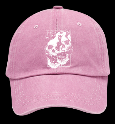 Skull Cats Vintage Washed 100% Cotton Baseball Hat