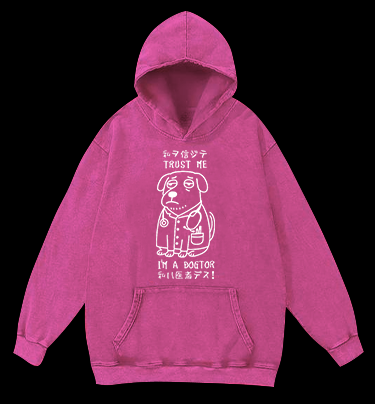 Dog Doctor Vintage Washed 100% Cotton Hoodie