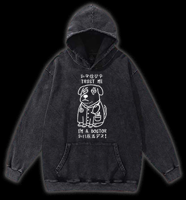Dog Doctor Vintage Washed 100% Cotton Hoodie