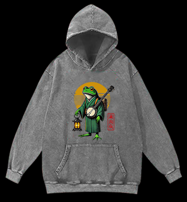 The Lantern-Bearing Frog Vintage Washed 100% Cotton Hoodie