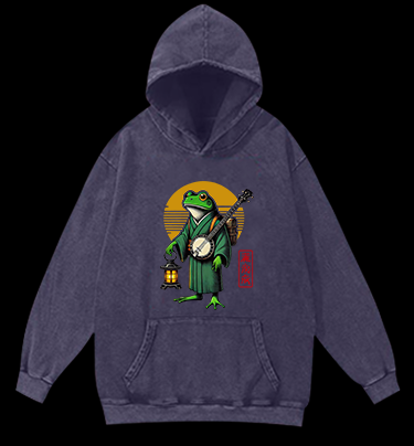 The Lantern-Bearing Frog Vintage Washed 100% Cotton Hoodie