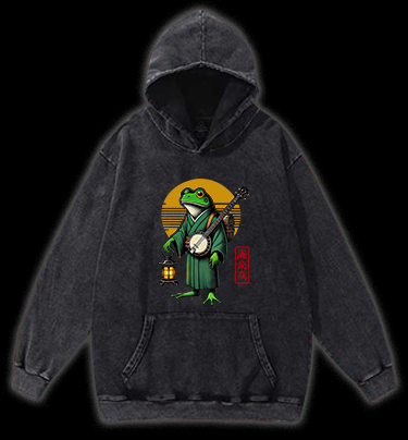 The Lantern-Bearing Frog Vintage Washed 100% Cotton Hoodie