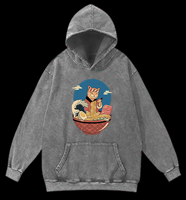 Cat Master Vintage Washed 100% Cotton Hoodie