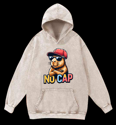 Cool Capybara Vintage Washed 100% Cotton Hoodie