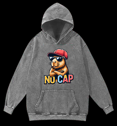 Cool Capybara Vintage Washed 100% Cotton Hoodie