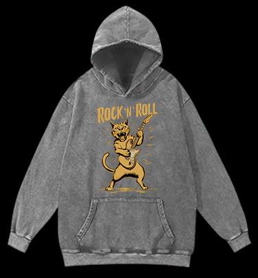 Rocking Cat Vintage Washed 100% Cotton Hoodie