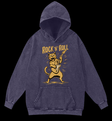 Rocking Cat Vintage Washed 100% Cotton Hoodie