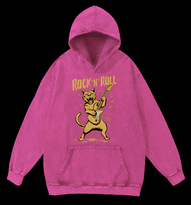 Rocking Cat Vintage Washed 100% Cotton Hoodie