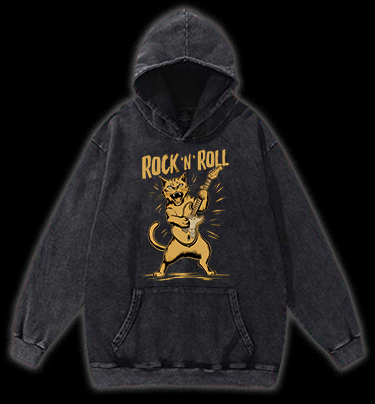 Rocking Cat Vintage Washed 100% Cotton Hoodie