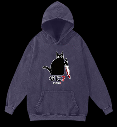 Cat's Confusion Vintage Washed 100% Cotton Hoodie