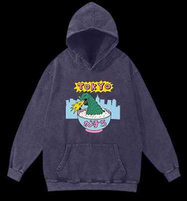 Godzilla Ric Vintage Washed 100% Cotton Hoodie