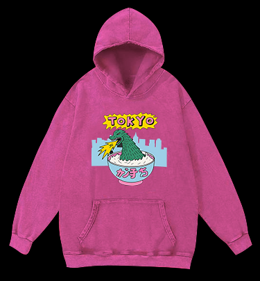 Godzilla Ric Vintage Washed 100% Cotton Hoodie