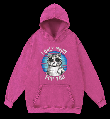 Sunglasses Cat Vintage Washed 100% Cotton Hoodie