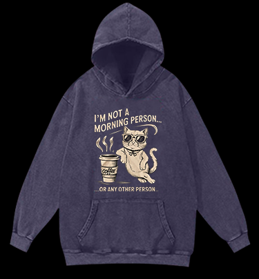 Grumpy Cat Vintage Washed 100% Cotton Hoodie