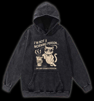 Grumpy Cat Vintage Washed 100% Cotton Hoodie