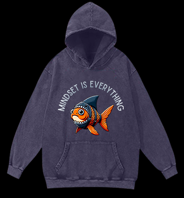 Confident Fish Vintage Washed 100% Cotton Hoodie