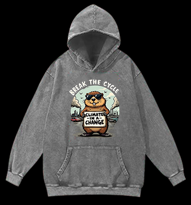 Protest Capybara Vintage Washed 100% Cotton Hoodie