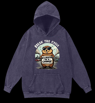 Protest Capybara Vintage Washed 100% Cotton Hoodie