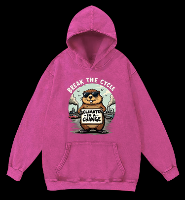 Protest Capybara Vintage Washed 100% Cotton Hoodie