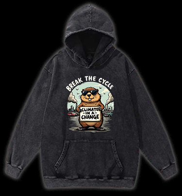 Protest Capybara Vintage Washed 100% Cotton Hoodie