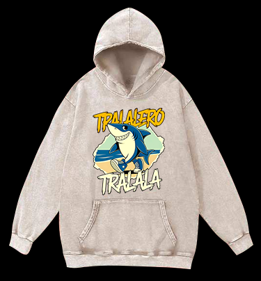 Walking Shark Vintage Washed 100% Cotton Hoodie