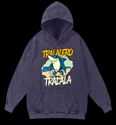Walking Shark Vintage Washed 100% Cotton Hoodie