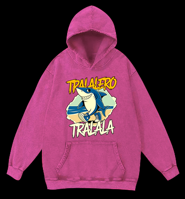 Walking Shark Vintage Washed 100% Cotton Hoodie