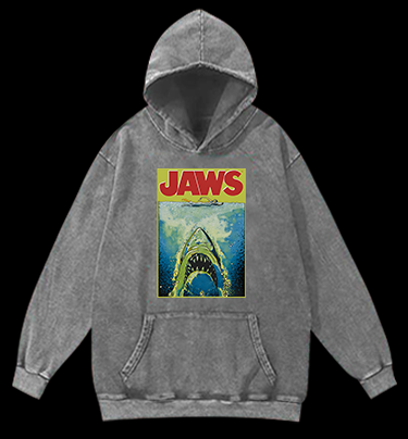 Shark's Uninvited Pool Party Vintage Washed 100% Cotton Hoodie