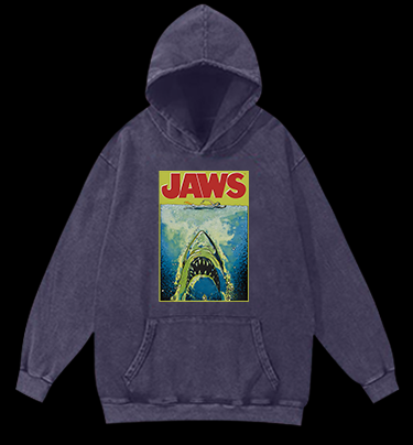 Shark's Uninvited Pool Party Vintage Washed 100% Cotton Hoodie
