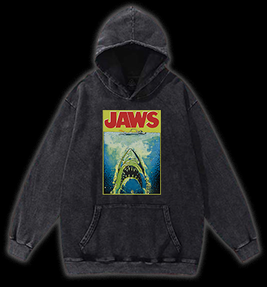 Shark's Uninvited Pool Party Vintage Washed 100% Cotton Hoodie