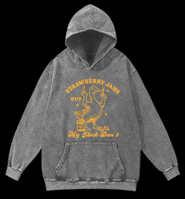 Goose's Gun and Strawberry Jam Vintage Washed 100% Cotton Hoodie