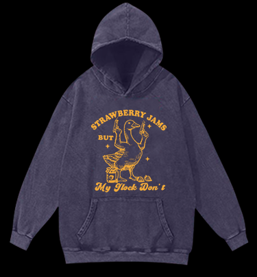 Goose's Gun and Strawberry Jam Vintage Washed 100% Cotton Hoodie