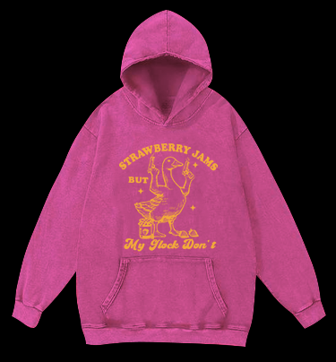Goose's Gun and Strawberry Jam Vintage Washed 100% Cotton Hoodie