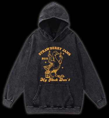 Goose's Gun and Strawberry Jam Vintage Washed 100% Cotton Hoodie