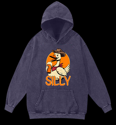 Goose's Cowboy Beer Time Vintage Washed 100% Cotton Hoodie