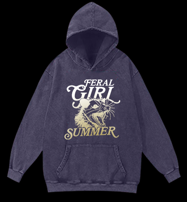 Mouse's Summer Roar Vintage Washed 100% Cotton Hoodie