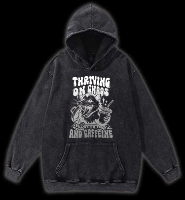 Caffeinated Mouse Life Vintage Washed 100% Cotton Hoodie