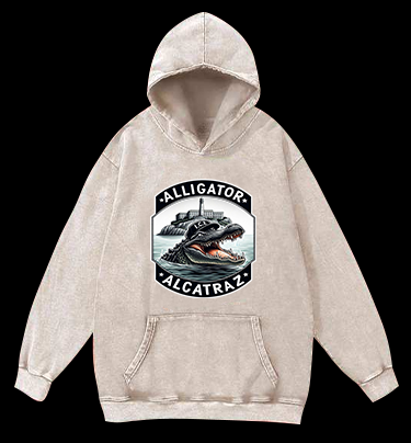 Crocodile Prison Vintage Washed 100% Cotton Hoodie