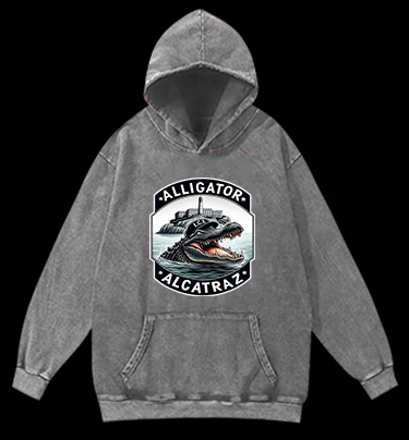 Crocodile Prison Vintage Washed 100% Cotton Hoodie