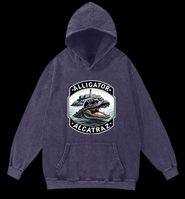 Crocodile Prison Vintage Washed 100% Cotton Hoodie