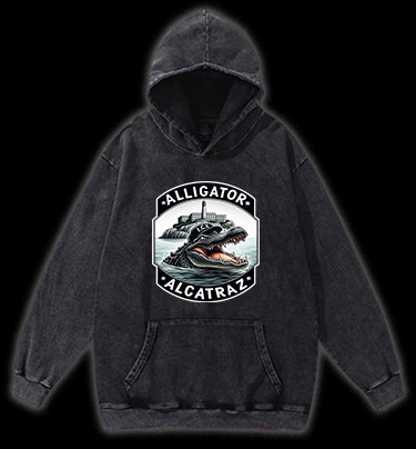 Crocodile Prison Vintage Washed 100% Cotton Hoodie