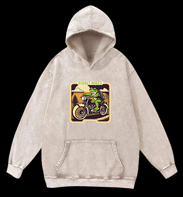 Frog's Moto Trip Vibe Vintage Washed 100% Cotton Hoodie